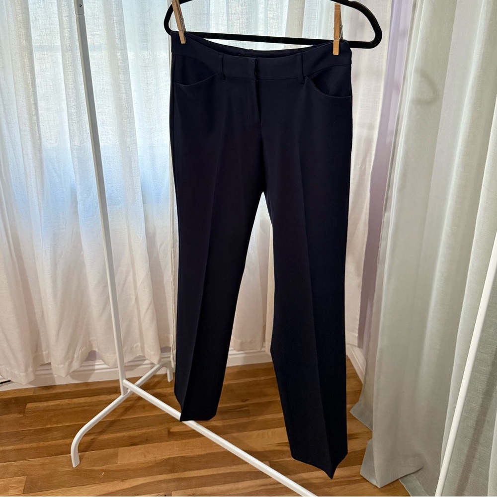 Express Editor Barely Boot Low Rise Stretch Slack (Navy Blue)